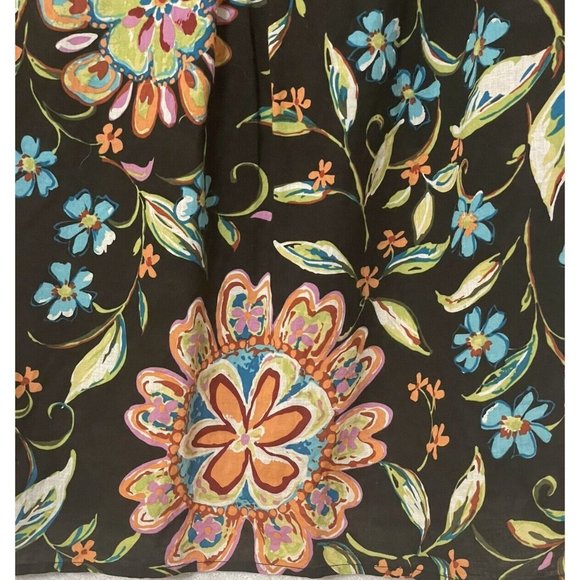 Scott Taylor Womens Top Floral 3/4 Sleeve Button Up Shirt Tropical Colorful - Picture 11 of 11